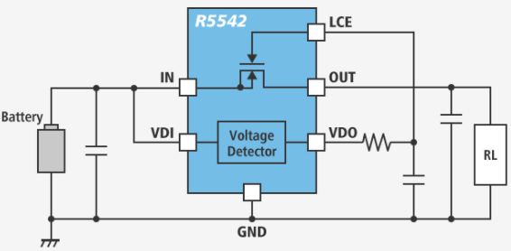  R5542检测到电池电压下降并切断开关