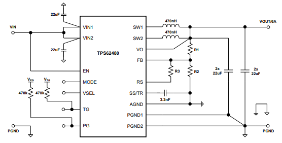 TPS62480RNCR典型应用图