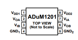 ADUM1201BRZ-RL7 Pin脚图
