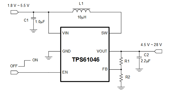 TPS61046YFFR电路原理图