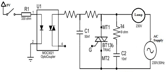 BT136交流电源控制电路