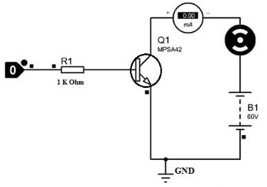 使用MPSA42晶体管控制直流电机