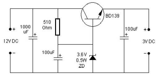 使用BD139晶体管的DC到DC转换器电路