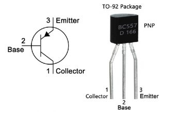 BC557引脚配置和符号
