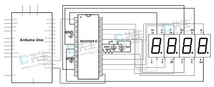 MAX7219显示驱动IC电路
